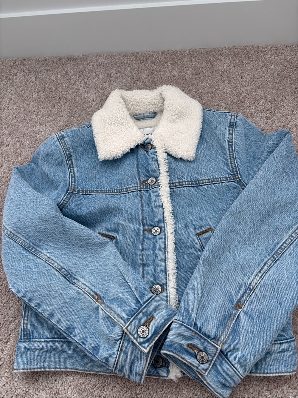 Abercrombie and Fitch Sherpa lined denim jacket